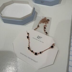 Chic Rose Gold Necklace with Black Details